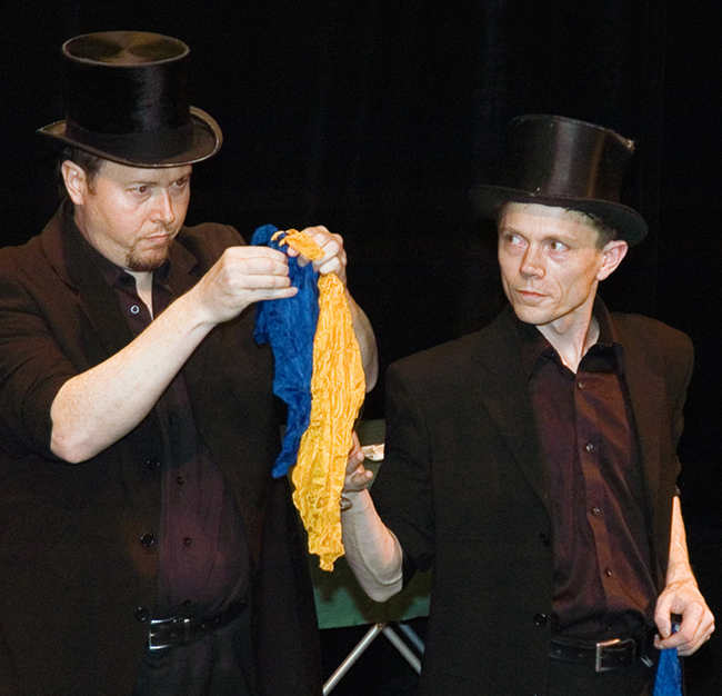 Peter Rosengren and Tom Stone doing a silk trick