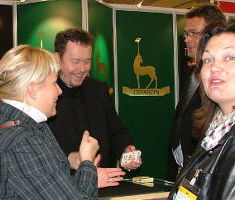 Peter entertaining booth visitors